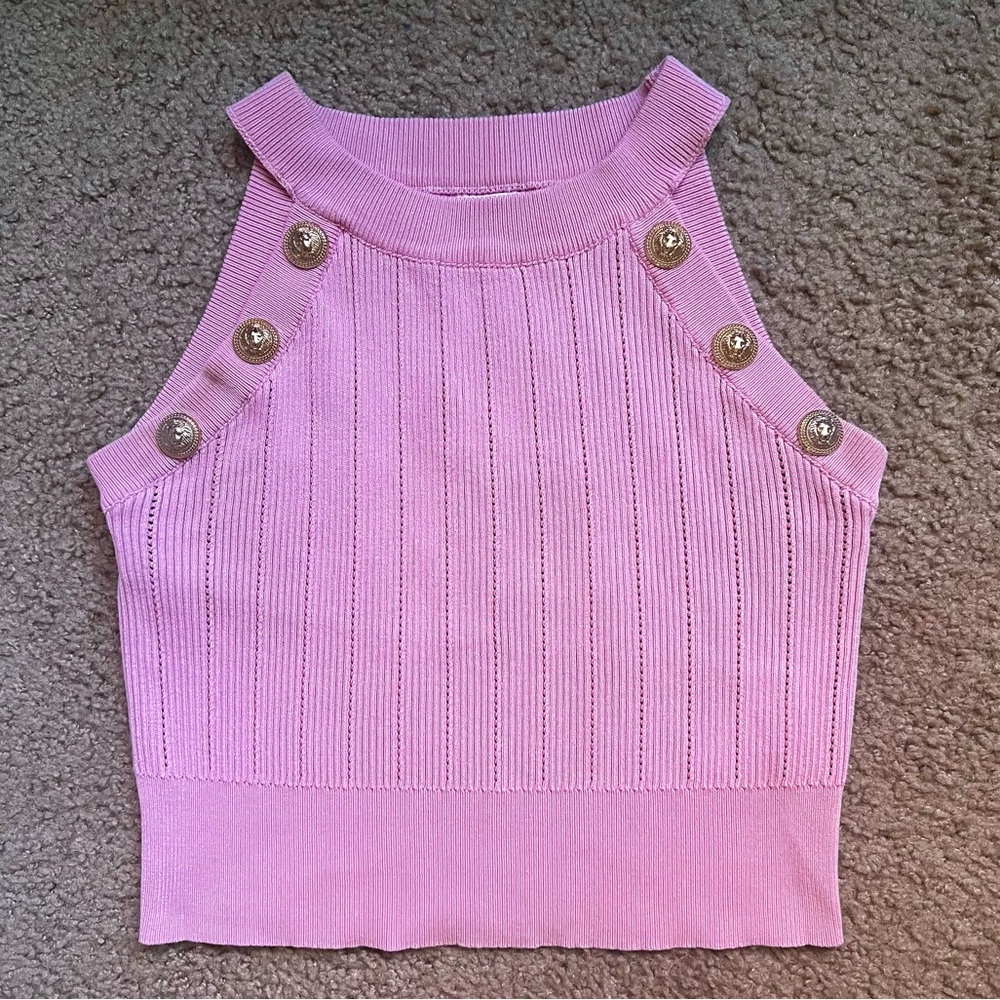 Pink Lion-Studded Crop-Top🦁💖
